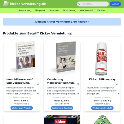 Screenshot kicker-vermietung.de