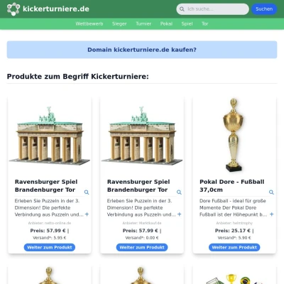 Screenshot kickerturniere.de