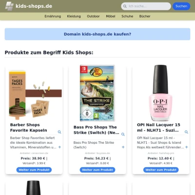 Screenshot kids-shops.de