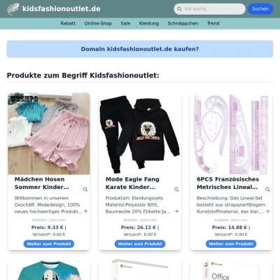 Screenshot kidsfashionoutlet.de