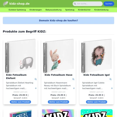 Screenshot kidz-shop.de