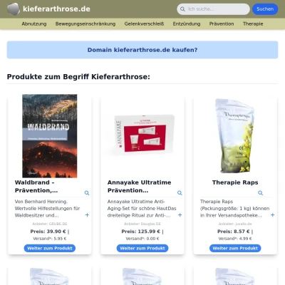 Screenshot kieferarthrose.de