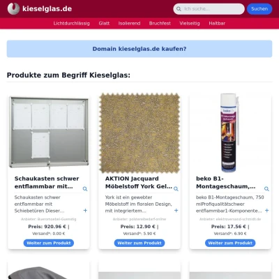 Screenshot kieselglas.de