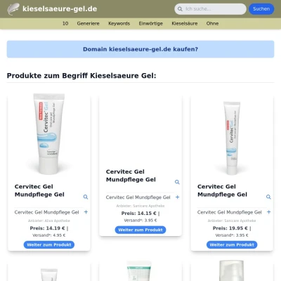 Screenshot kieselsaeure-gel.de