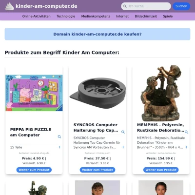 Screenshot kinder-am-computer.de
