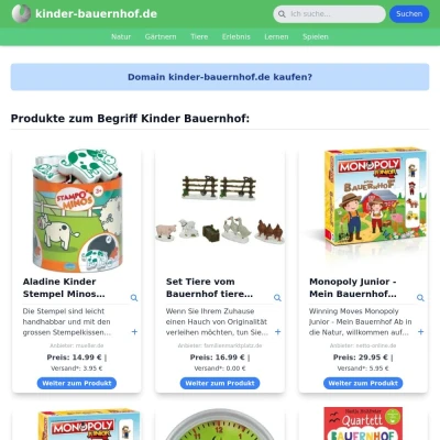 Screenshot kinder-bauernhof.de