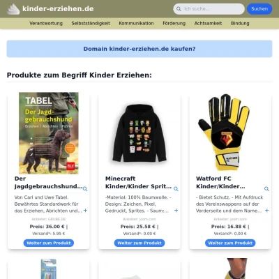 Screenshot kinder-erziehen.de