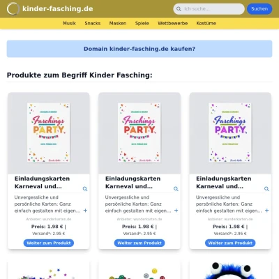 Screenshot kinder-fasching.de