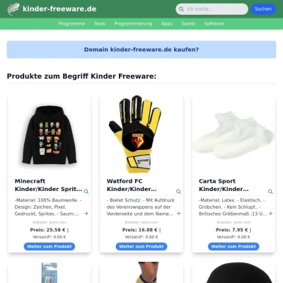 Screenshot kinder-freeware.de