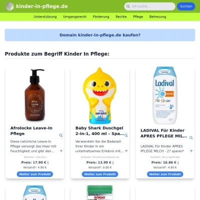 Screenshot kinder-in-pflege.de