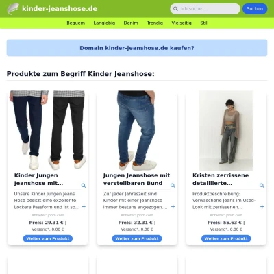 Screenshot kinder-jeanshose.de