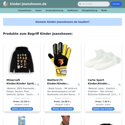 Screenshot kinder-jeanshosen.de