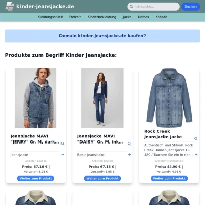 Screenshot kinder-jeansjacke.de