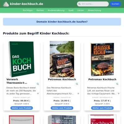 Screenshot kinder-kochbuch.de