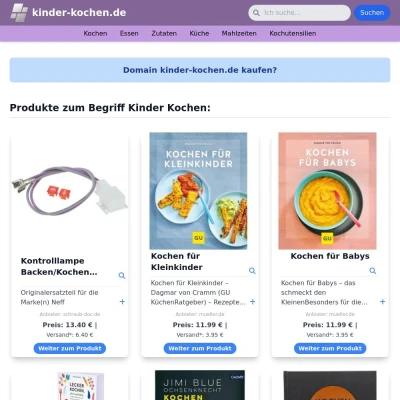Screenshot kinder-kochen.de