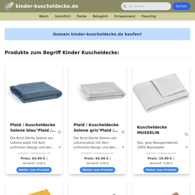 Screenshot kinder-kuscheldecke.de