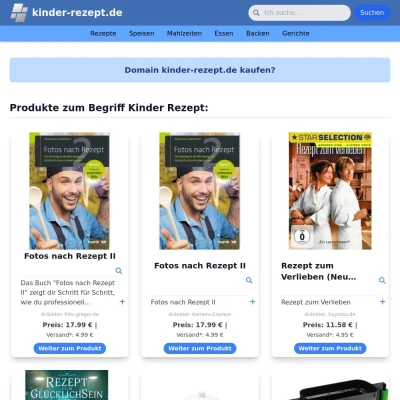 Screenshot kinder-rezept.de