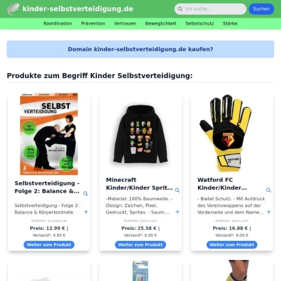 Screenshot kinder-selbstverteidigung.de