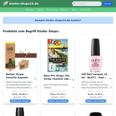 Screenshot kinder-shops24.de