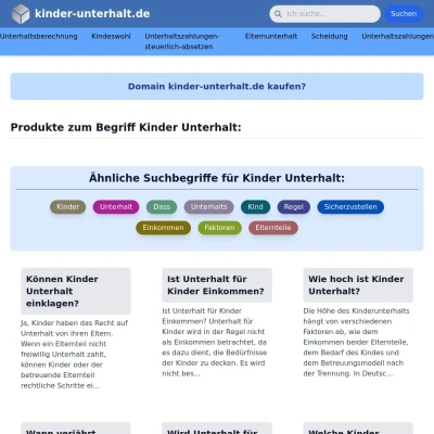 Screenshot kinder-unterhalt.de