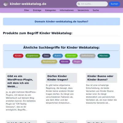 Screenshot kinder-webkatalog.de