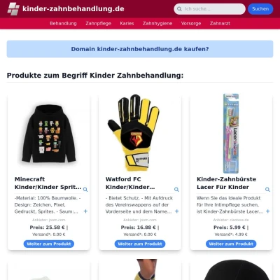 Screenshot kinder-zahnbehandlung.de