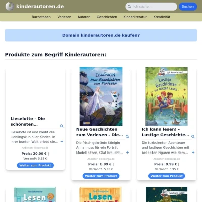 Screenshot kinderautoren.de