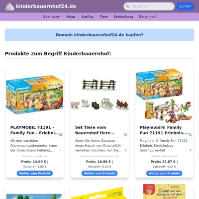 Screenshot kinderbauernhof24.de