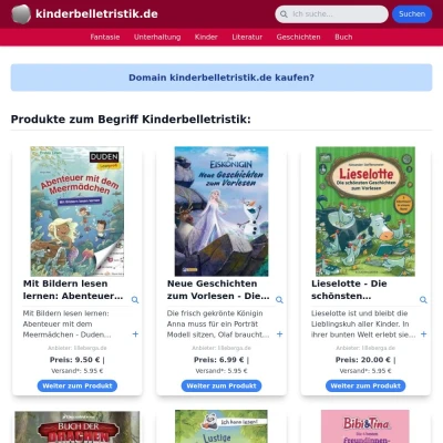 Screenshot kinderbelletristik.de