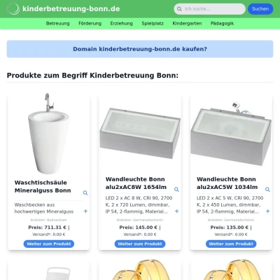 Screenshot kinderbetreuung-bonn.de