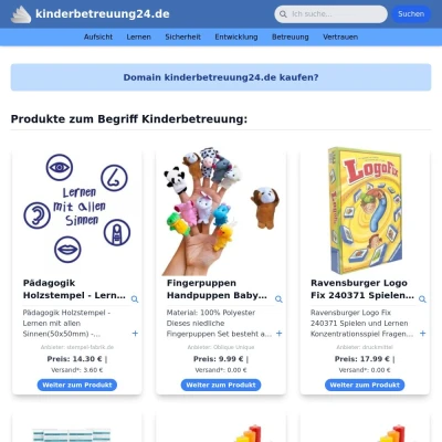 Screenshot kinderbetreuung24.de