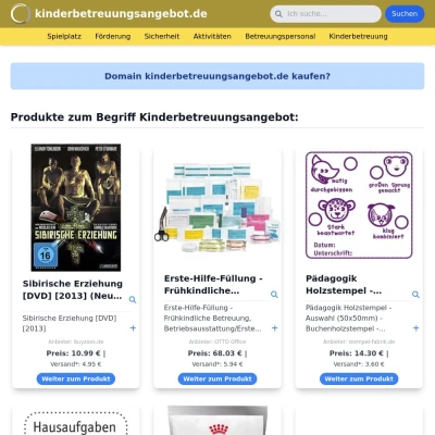 Screenshot kinderbetreuungsangebot.de