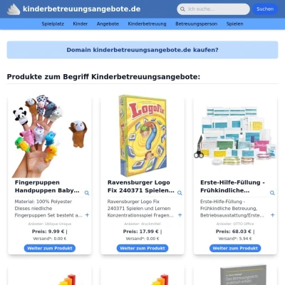 Screenshot kinderbetreuungsangebote.de