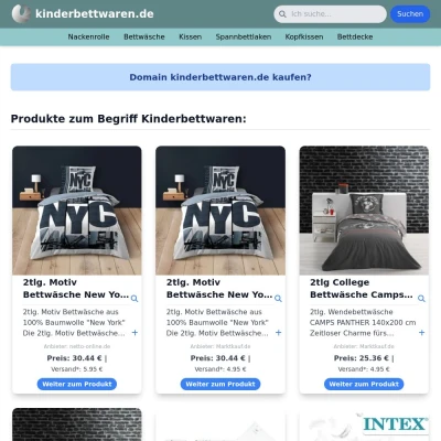 Screenshot kinderbettwaren.de