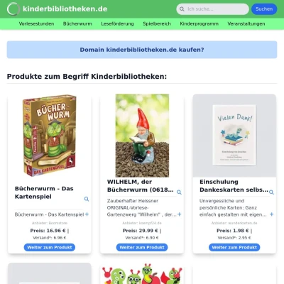 Screenshot kinderbibliotheken.de