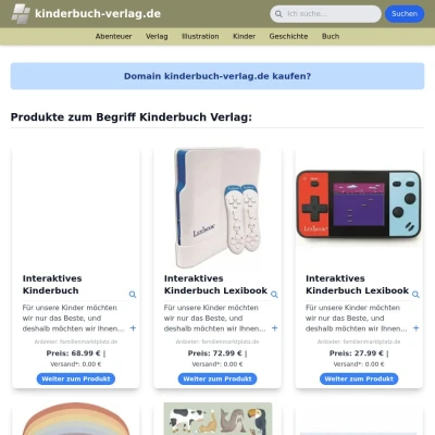 Screenshot kinderbuch-verlag.de