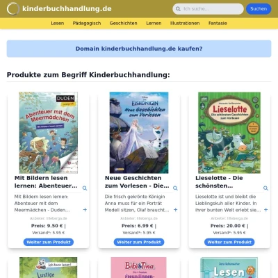 Screenshot kinderbuchhandlung.de