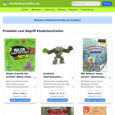 Screenshot kinderbuchreihe.de