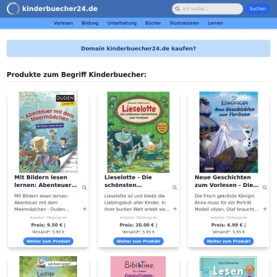 Screenshot kinderbuecher24.de