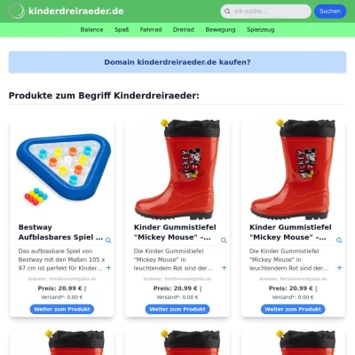 Screenshot kinderdreiraeder.de