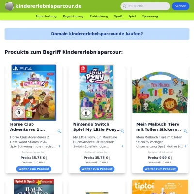 Screenshot kindererlebnisparcour.de