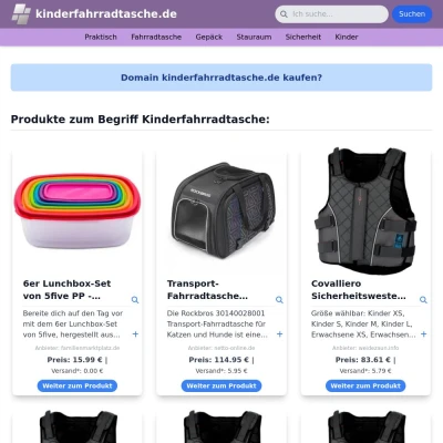 Screenshot kinderfahrradtasche.de