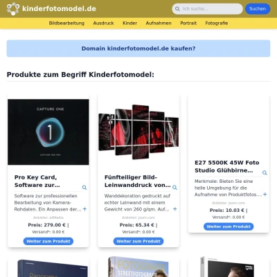 Screenshot kinderfotomodel.de