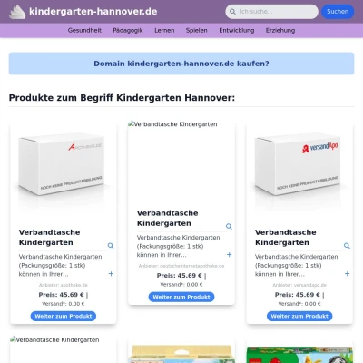 Screenshot kindergarten-hannover.de