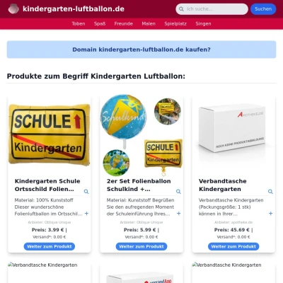 Screenshot kindergarten-luftballon.de