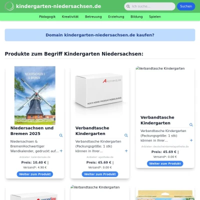 Screenshot kindergarten-niedersachsen.de