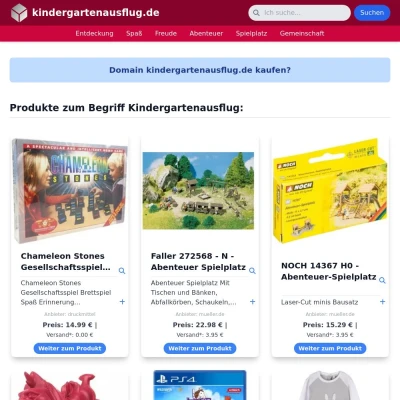 Screenshot kindergartenausflug.de