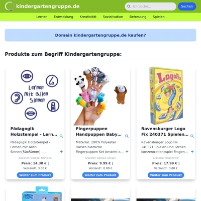 Screenshot kindergartengruppe.de