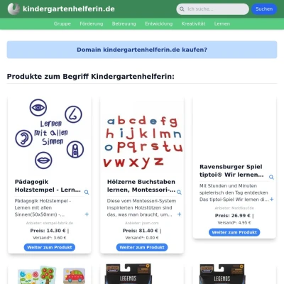 Screenshot kindergartenhelferin.de