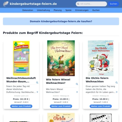 Screenshot kindergeburtstage-feiern.de